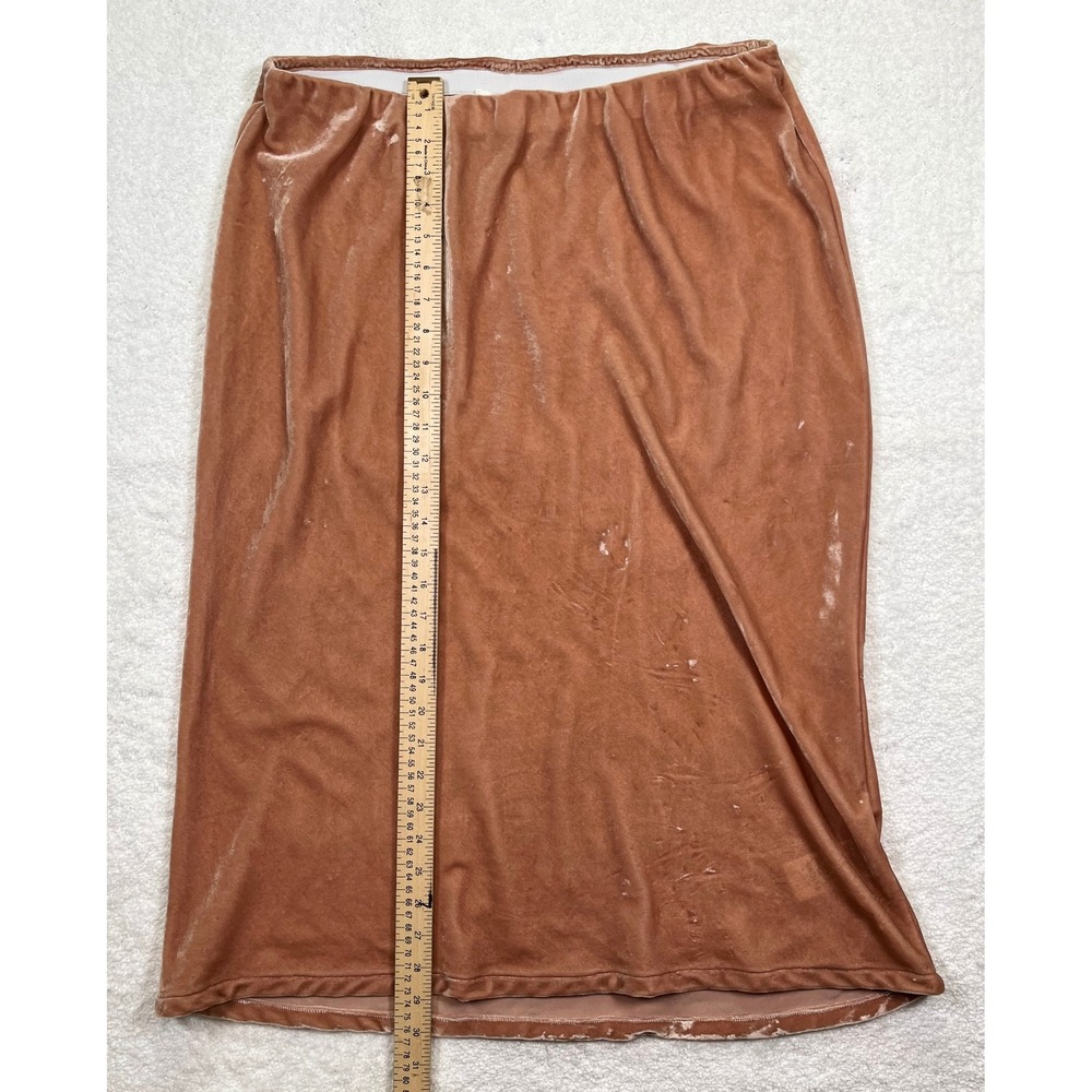 Anthropologie Velvet Slip Midi Skirt Size L Sheer Lightweight Elegant - Picture 4 of 8